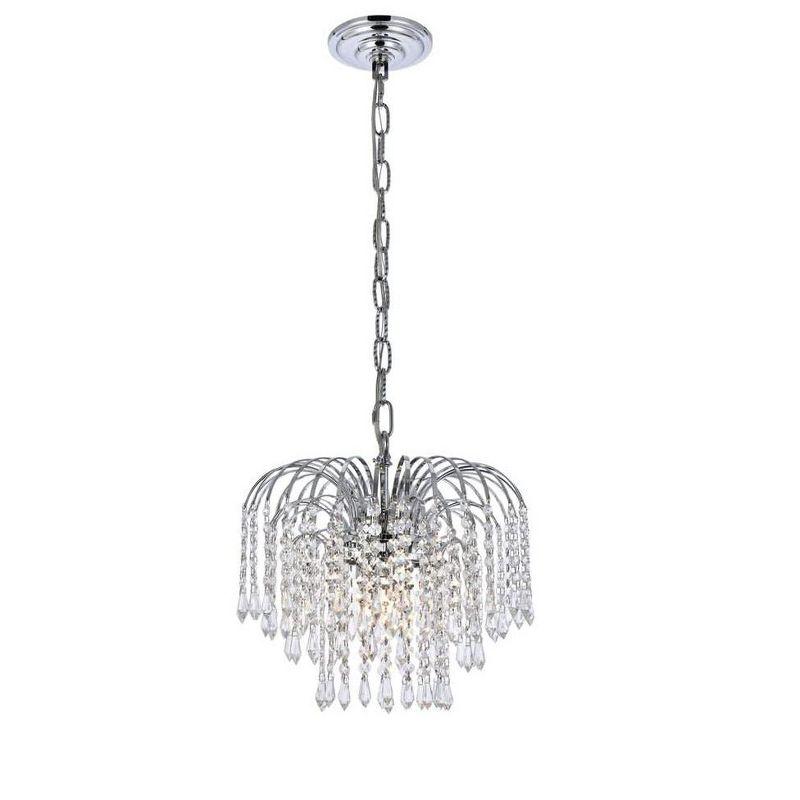 Elegant Lighting Falls 3 light Chrome Pendant Clear Royal Cut Crystal