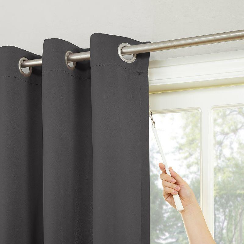 Charcoal Blackout Grommet Patio Door Curtain Panel, 100"x84"