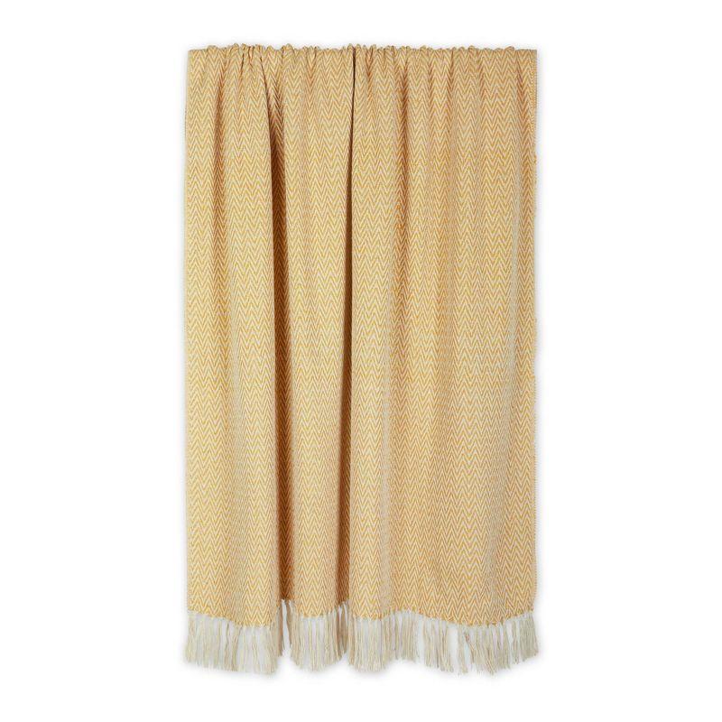 Honey Gold Handloom Chevron Cotton Throw Blanket