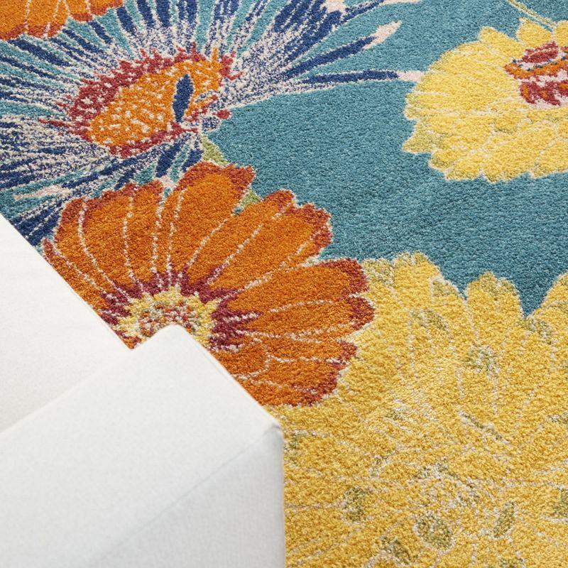 Nourison Allur Oversized Flowers Indoor Area Rug Turquoise Multicolor 4' x 6'