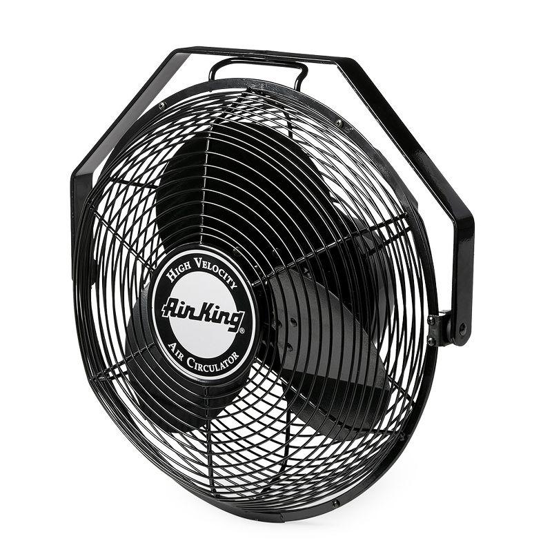 Air King 14 Inch 1/20 Horsepower 3-Speed Indoor Industrial and Commercial Enclosed Pivoting Warehouse Garage Steel Multi-Mount Fan, Black