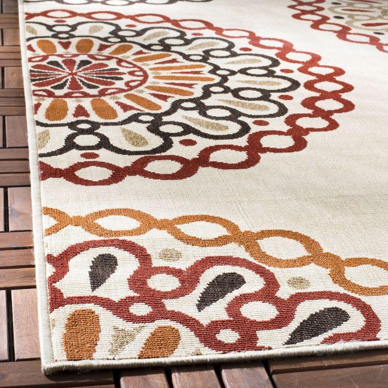 Veranda VER092 Power Loomed Indoor/Outdoor Accent Rug - Creme/Red - 2'x3'7" - Safavieh