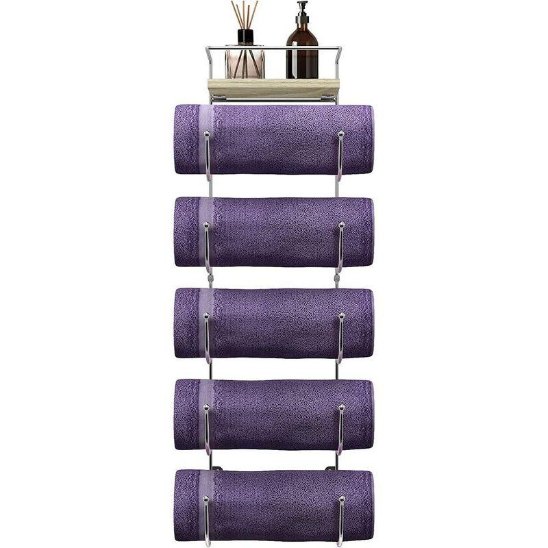 Sorbus 5-Tier Wall Mounted Metal Towel Rack with Shelf