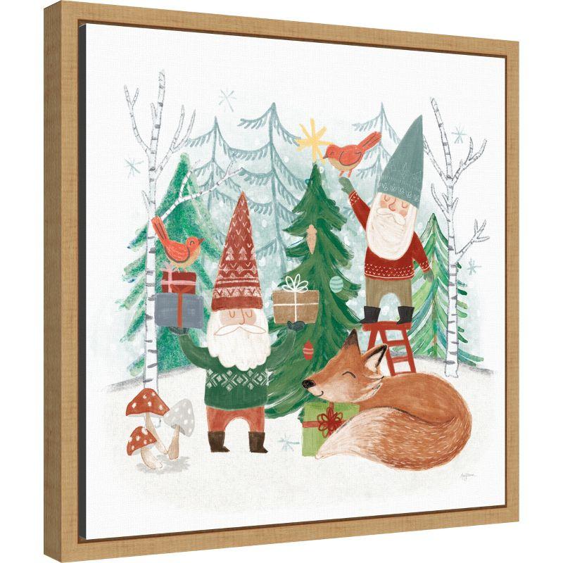 Amanti Art Woodland Gnomes I by Mary Urban Canvas Wall Art Print Framed 16 x 16-in.