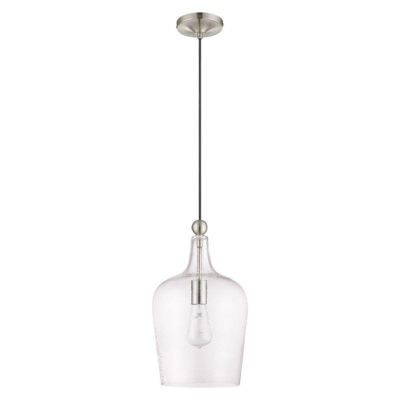 Livex Lighting Art Glass 1 - Light Pendant in  Brushed Nickel