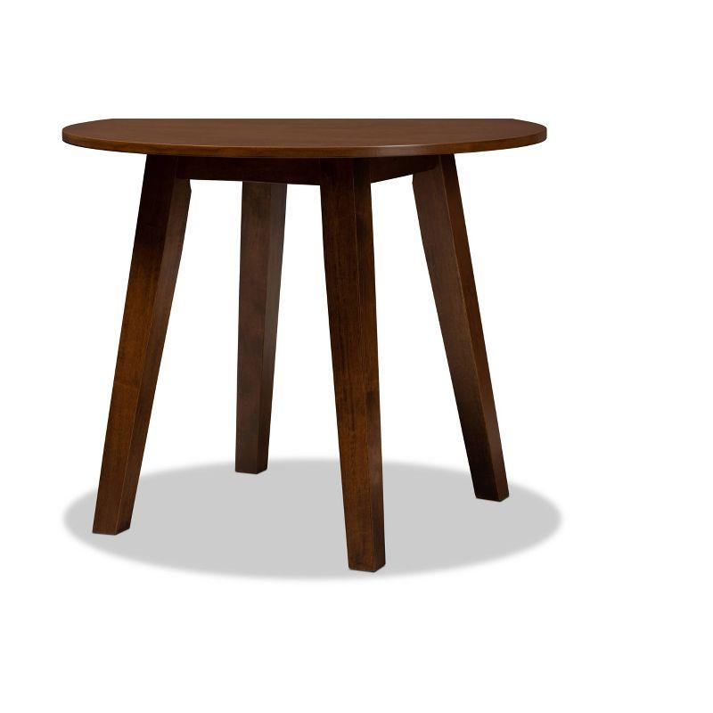 Ela 36" Contemporary Walnut Round Wood Dining Table