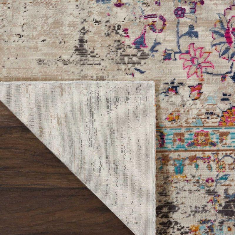 Nourison Vintage Kashan VKA02 Ivory/Light Blue/Orange Indoor Area Rug - 4' x 6'