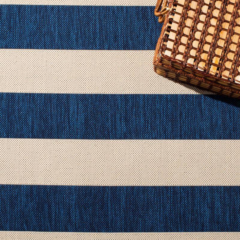 Courtyard CY6812 Power Loomed Indoor/Outdoor Area Rug - Beige/Navy - 4'x5'7" - Safavieh.