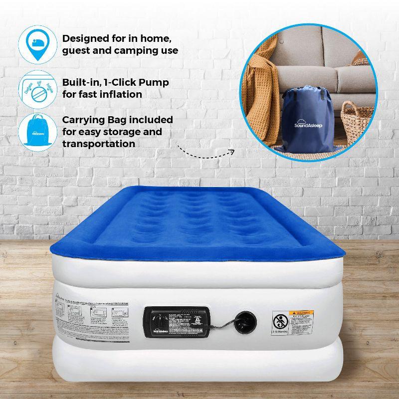 SoundAsleep Dream Series Air Mattress with ComfortCoil Technology & Internal High Capacity Pump -  Twin Extra Long (XL) - Blue