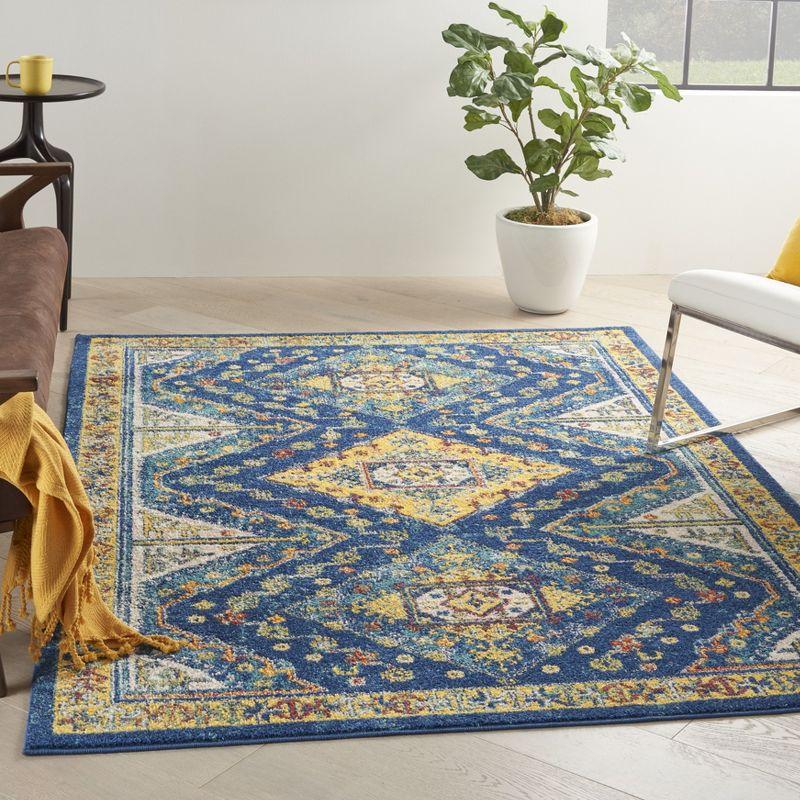 Nourison Allur Diamonds Geometric Indoor Area Rug Navy Multicolor 4' x 6'