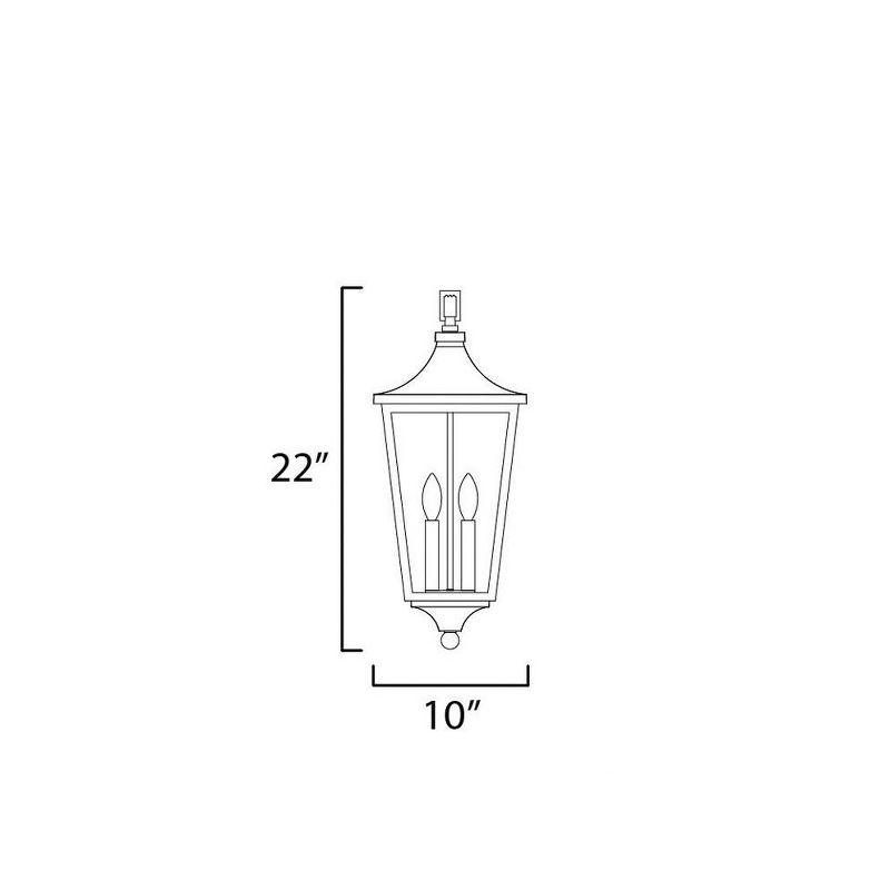 Black 2-Light Outdoor Hanging Lantern with Clear Glass