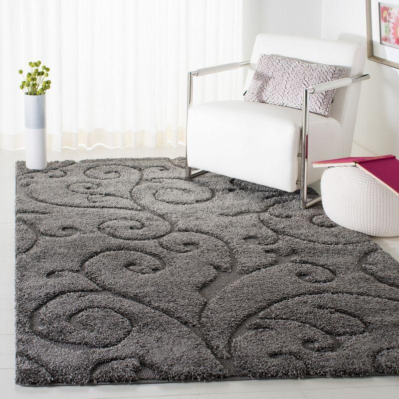 Florida Shag SG455 Power Loomed Indoor Area Rug - Grey - 5'3"x7'6" - Safavieh.
