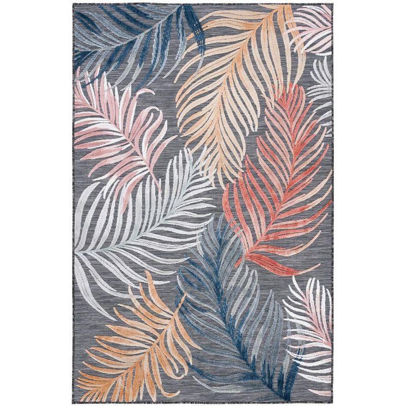 Cabana CBN445 Loomed Indoor/Outdoor Area Rug - Black/Rust - 4'x6' - Safavieh