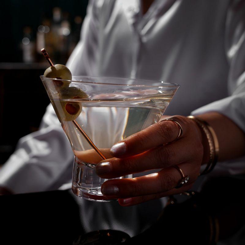 Viski Raye Heavy Base Crystal Stemless Martini Glasses