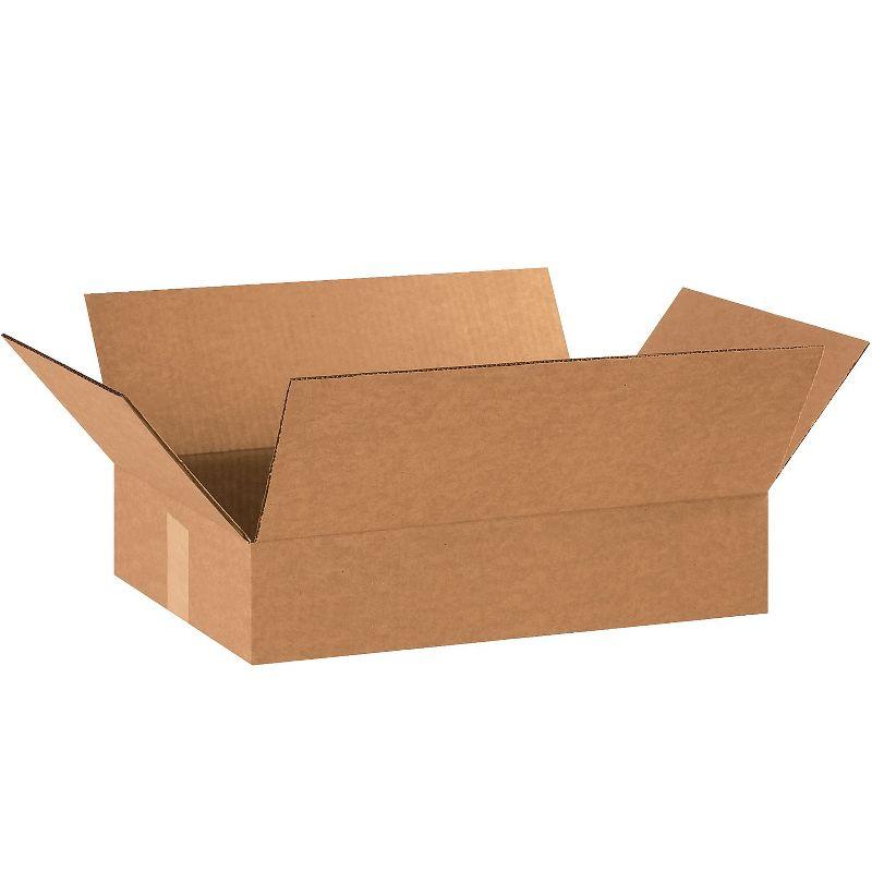 Box Partners Flat Corrugated Boxes 18" x 12" x 3" Kraft 25/Bundle 18123