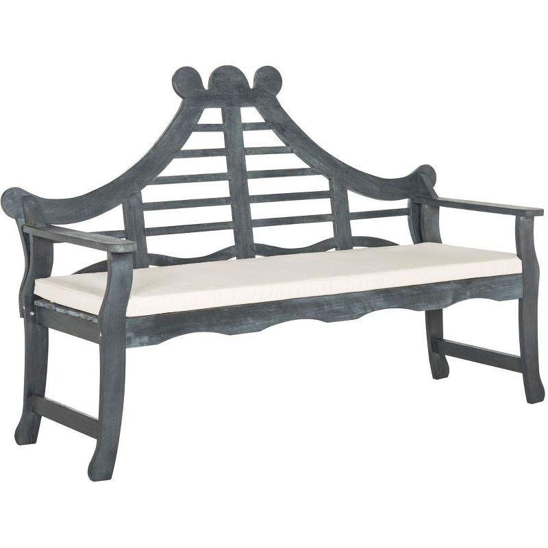 Azusa Ash Gray and Beige Transitional Outdoor Bench