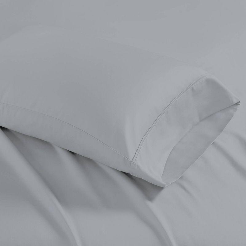 Luxurious Infinity Sateen Weave Light Gray Cotton Pillowcase Set