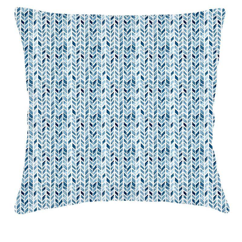 Indigo Chevron Velvet Pillow 20x20 20x20 / Down