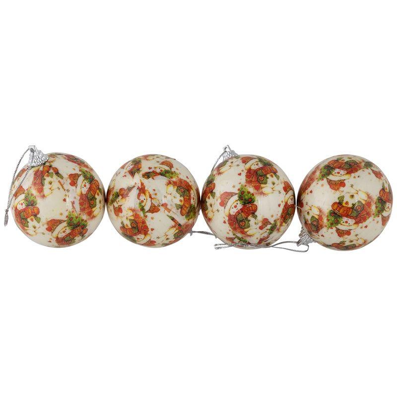 Northlight Seasonal 14-Piece Snowman Decoupage Christmas Ball Ornament Set 2.25" (60mm)