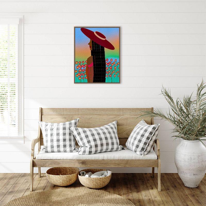 Amanti Art 23"x28" Lola Lady by Lorintheory Framed Canvas Wall Art Print Bronze : Modern Style, Polystyrene Frame, Lithograph Medium