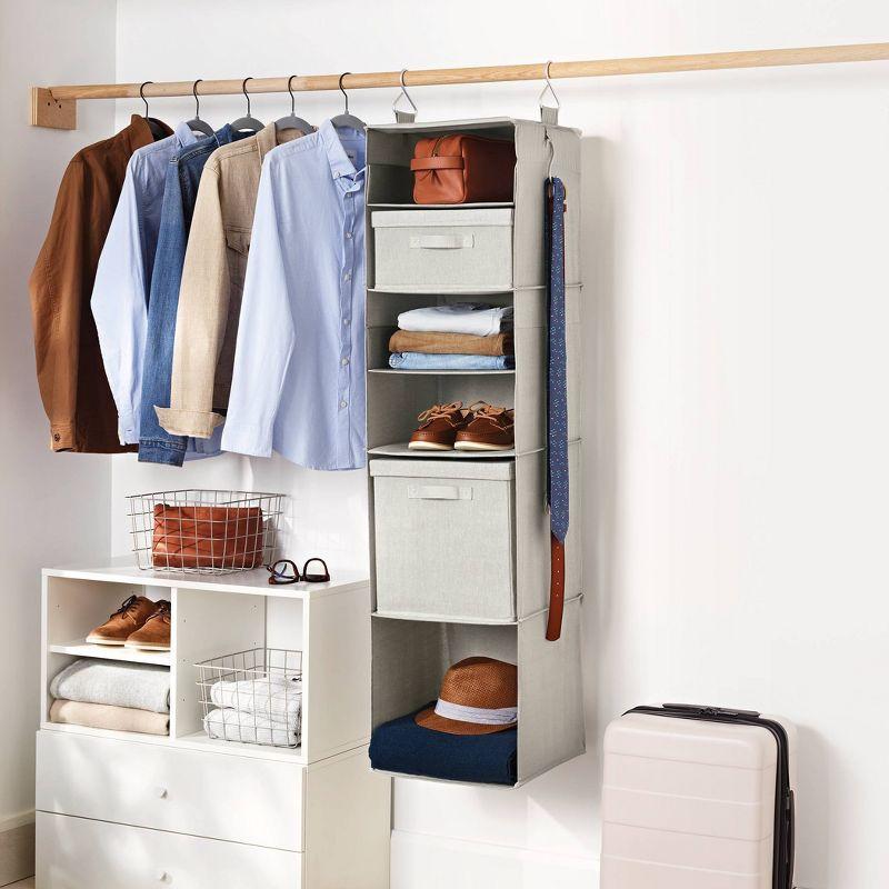 6 Shelf Hanging Fabric Storage Organizer Gray - Brightroom™: Closet Organization, 54" Height, 30 lb Capacity