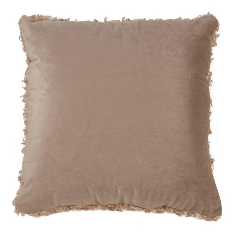 18"x18" Faux Lamb Fur Square Pillow Cover - Saro Lifestyle