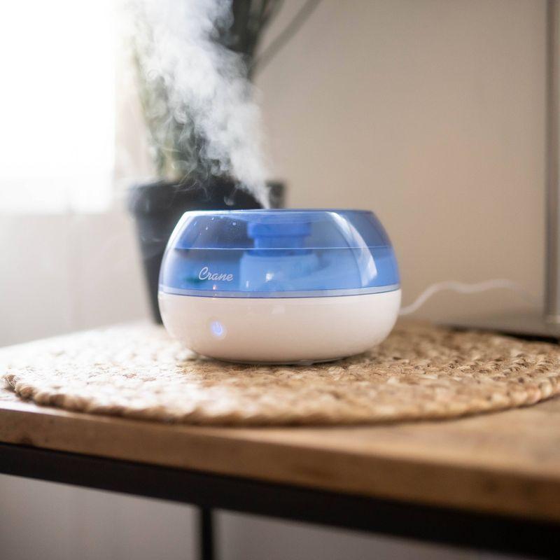 Crane USA 0.2 Gal. Personal Ultrasonic Cool Mist Humidifier for Small Rooms