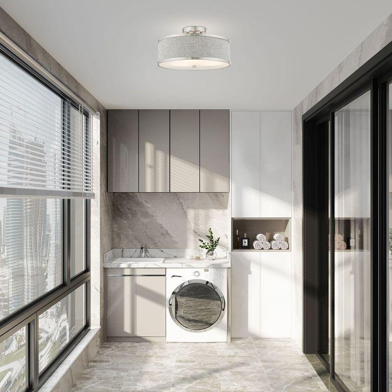 Livex Lighting Park Ridge 3 - Light Semi-Flush Mount in  Brushed Nickel