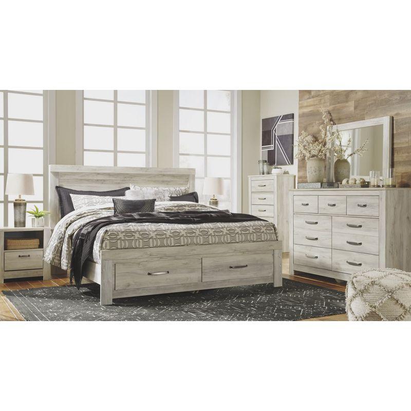 Bellaby 5 Drawer Chest White - Signature Design by Ashley: Farmhouse Style, Brushed Nickel-Tone Handles