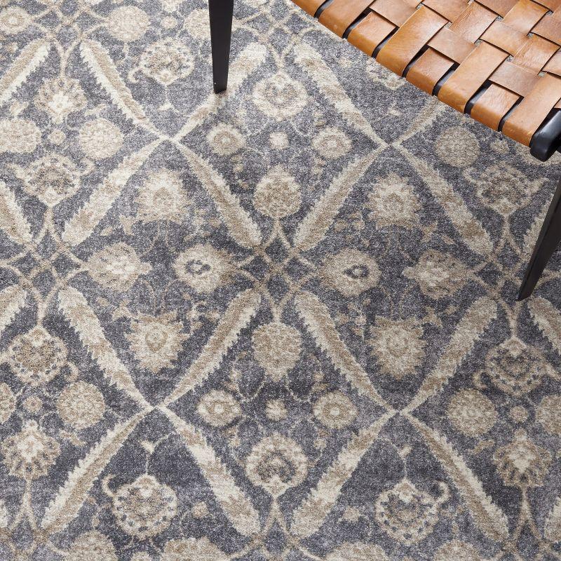 Sofia SOF378 Power Loomed Indoor Area Rug - Dark Grey/Beige - 6'7"x6'7" - Safavieh