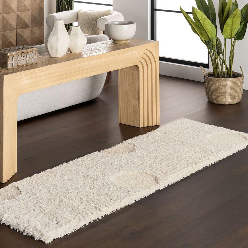 Nuloom Gloria Abstract Shag Area Rug, Runner 2' 6" x 14', Gloria Beige