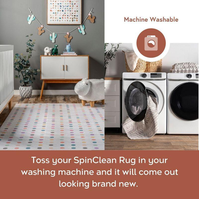 Nuloom Larissa Polka Dot 3x5 Machine Washable Accent Indoor Area Rug for Living Room Bedroom Dining Room Nursery Entryway Kitchen, Ivory/Multicolor