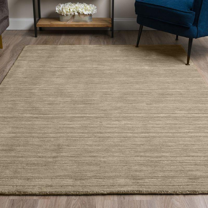 Taupe Hand Loomed Wool and Synthetic 8' x 10' Area Rug