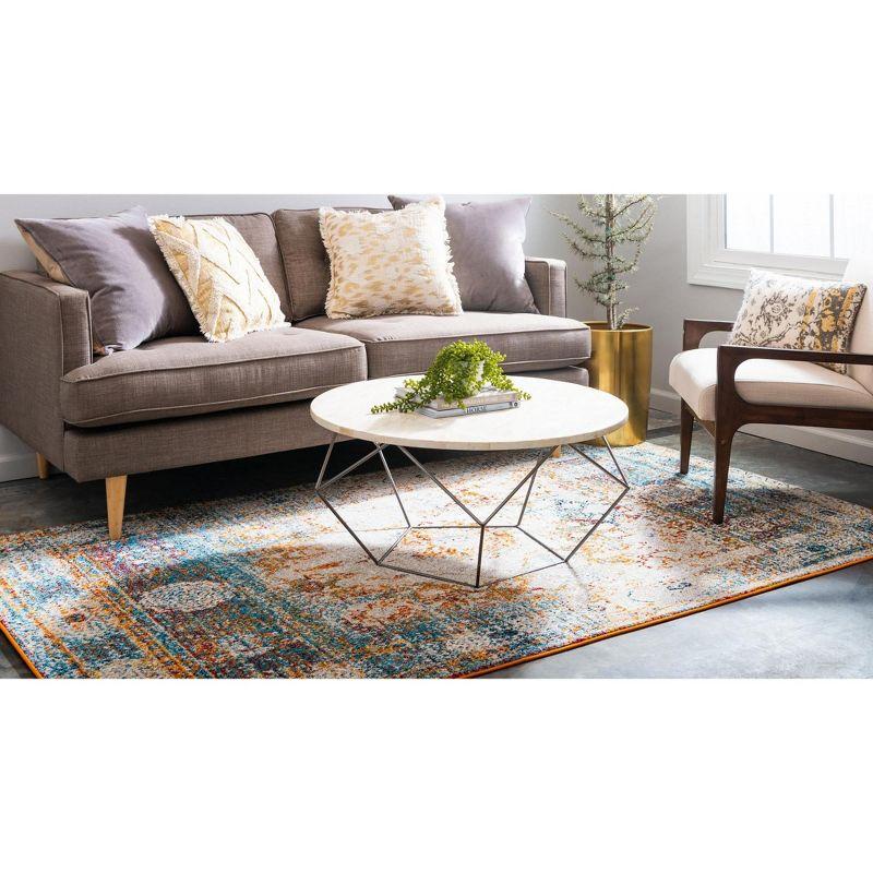 Unique Loom Rosso Collection Area Rug - Bellini (5' 1" x 8' Rectangle Beige/Blue)