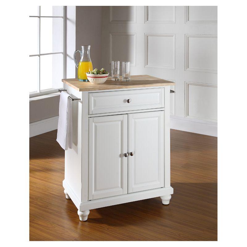 Cambridge 35" White Natural Wood Top Kitchen Island