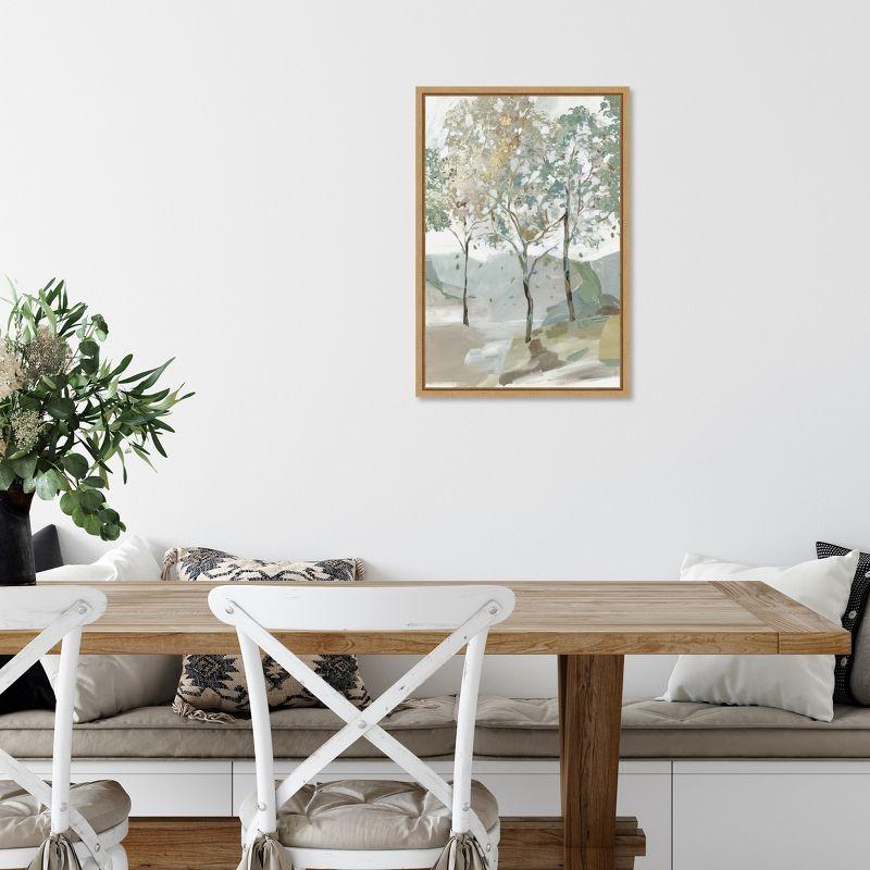 Amanti Art Breezy Landscape Trees II by Allison Pearce Canvas Wall Art Print Framed 16-in. x 23-in. in Maple
