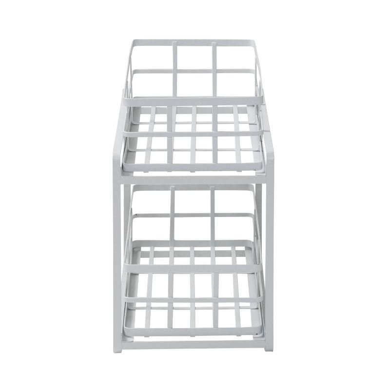 Honey-Can-Do Flat Wire Sliding Basket Organizer - White