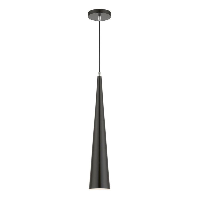 Livex Lighting Andes 1 - Light Pendant in  Shiny Black/Polished Chrome