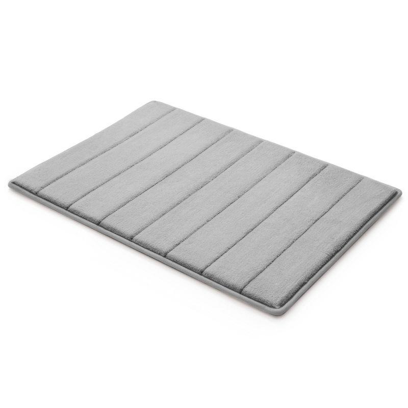 17"x24" Quick Dry Memory Foam Luxury CoreTex Bath Rug Rug Runner Light Gray - Microdry