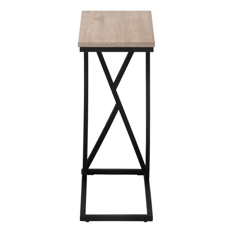 Monarch Specialties ACCENT TABLE - 25"H / DARK TAUPE / BLACK METAL