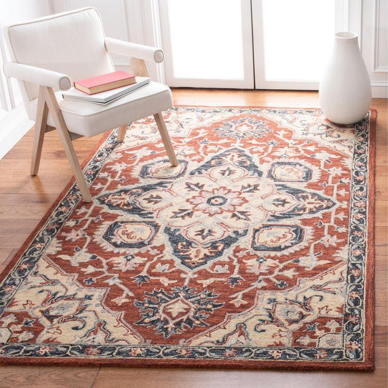 Heritage HG922 Hand Tufted Area Rug - Red/Black - 4'x6' - Safavieh.