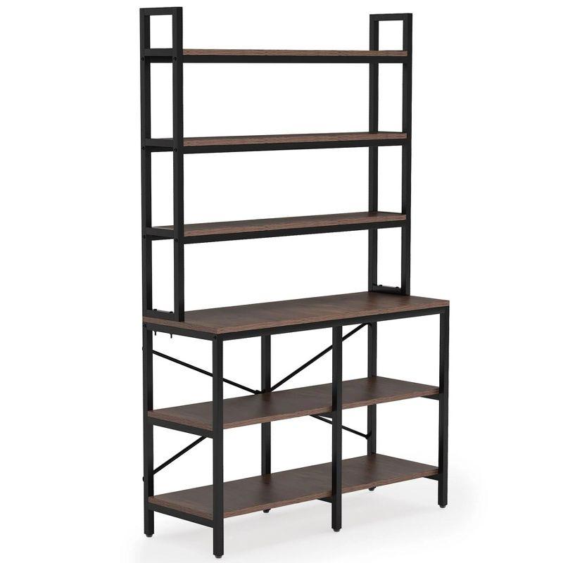 Tribesigns 7-Tier L-Shaped Bookshelf, Modern Corner Book Display Shelving Unit Black