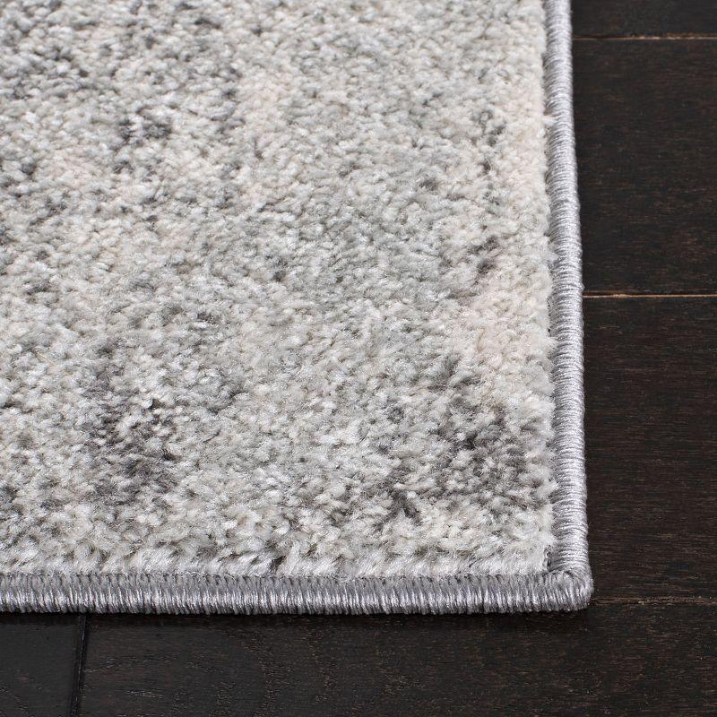 Off-White Abstract Square Stain-Resistant Area Rug