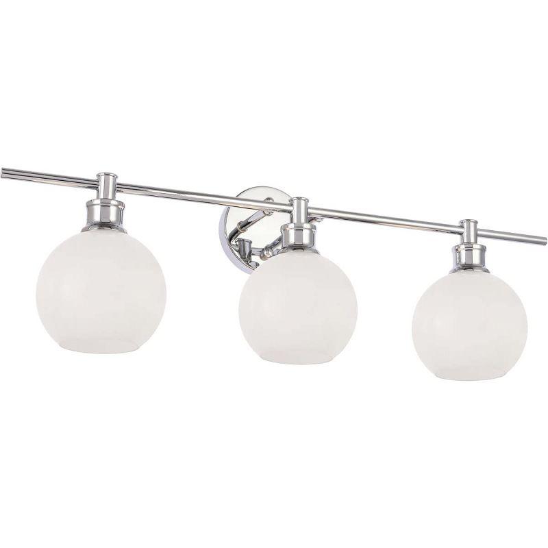Elegant Lighting Collier 3 light Chrome and Frosted white glass Wall sconce