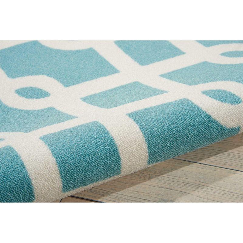 Easterly Geometric Blue/White Outdoor Area Rug