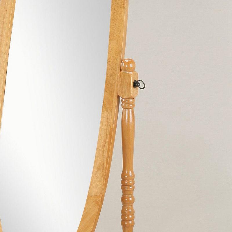 Roundhill Furniture Traditional Queen Anna Style Wood Floor Cheval Mirror Pink
