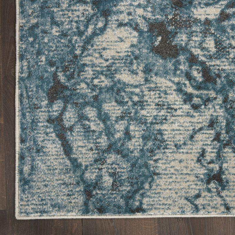 Nourison Maxell Modern Abstract Indoor Area Rug Ivory/Teal 9'3" x 12'9"