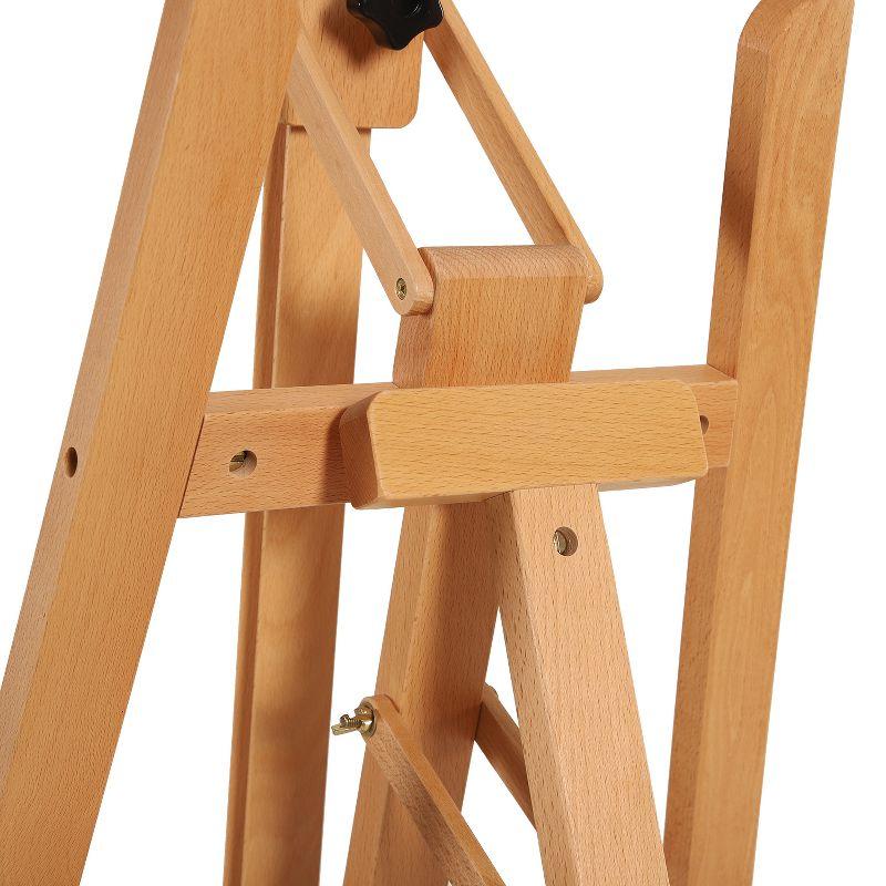 MEEDEN Large Painters Easel Adjustable Solid Beech Wood Artist Easel, Studio Easel for Adults with Brush Holder, Holds Canvas up to 48