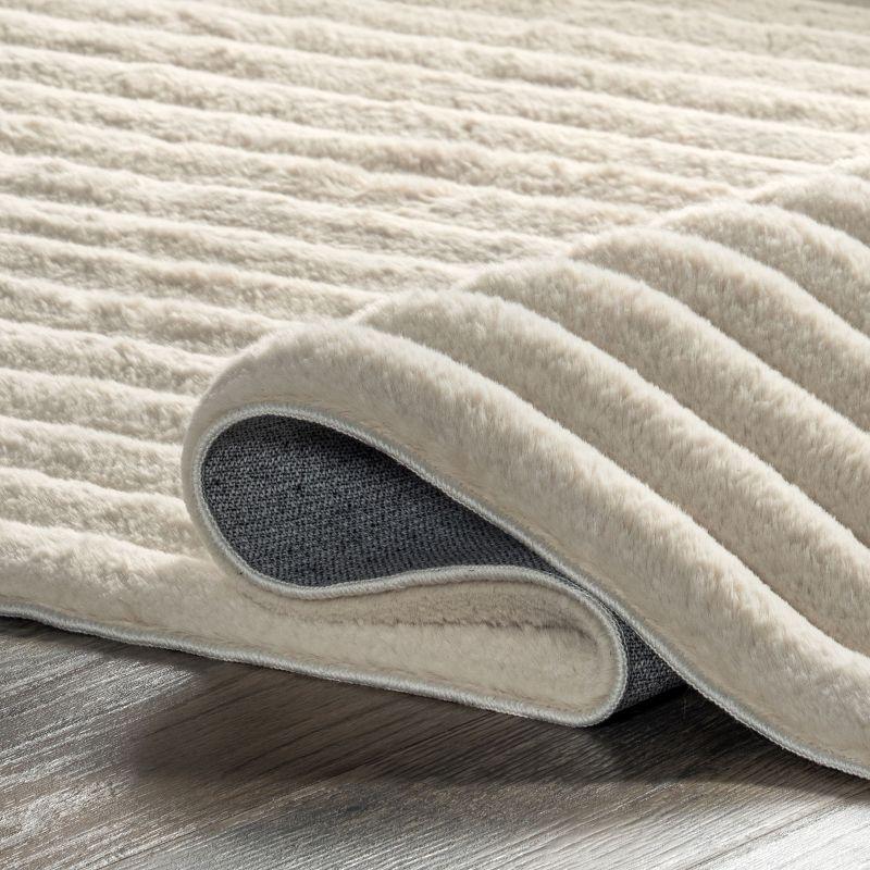 nuLOOM 2' x 6' Cozy Plush SuperiorWash Area Rug, Machine Washable, Non-Slip, Soft Fluffy Shag Carpet for Living Room Bedroom Nursery, Kai Beige