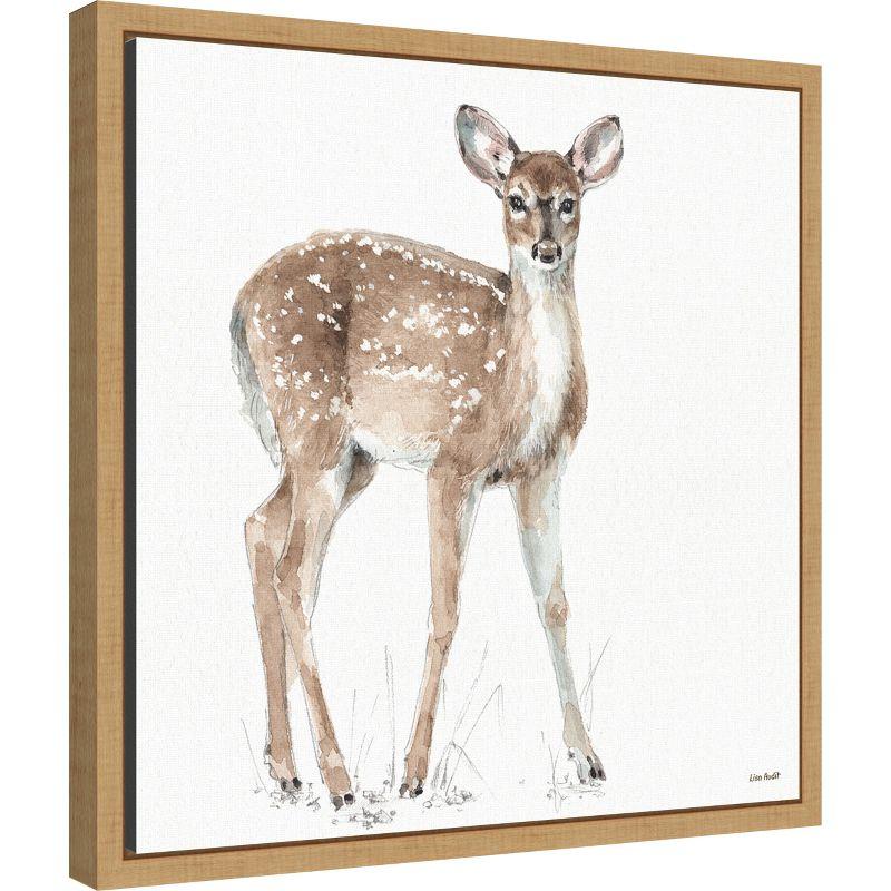 Amanti Art Forest Friends XII (Deer) by Lisa Audit Canvas Wall Art Print Framed 16-in. x 16-in. in Maple